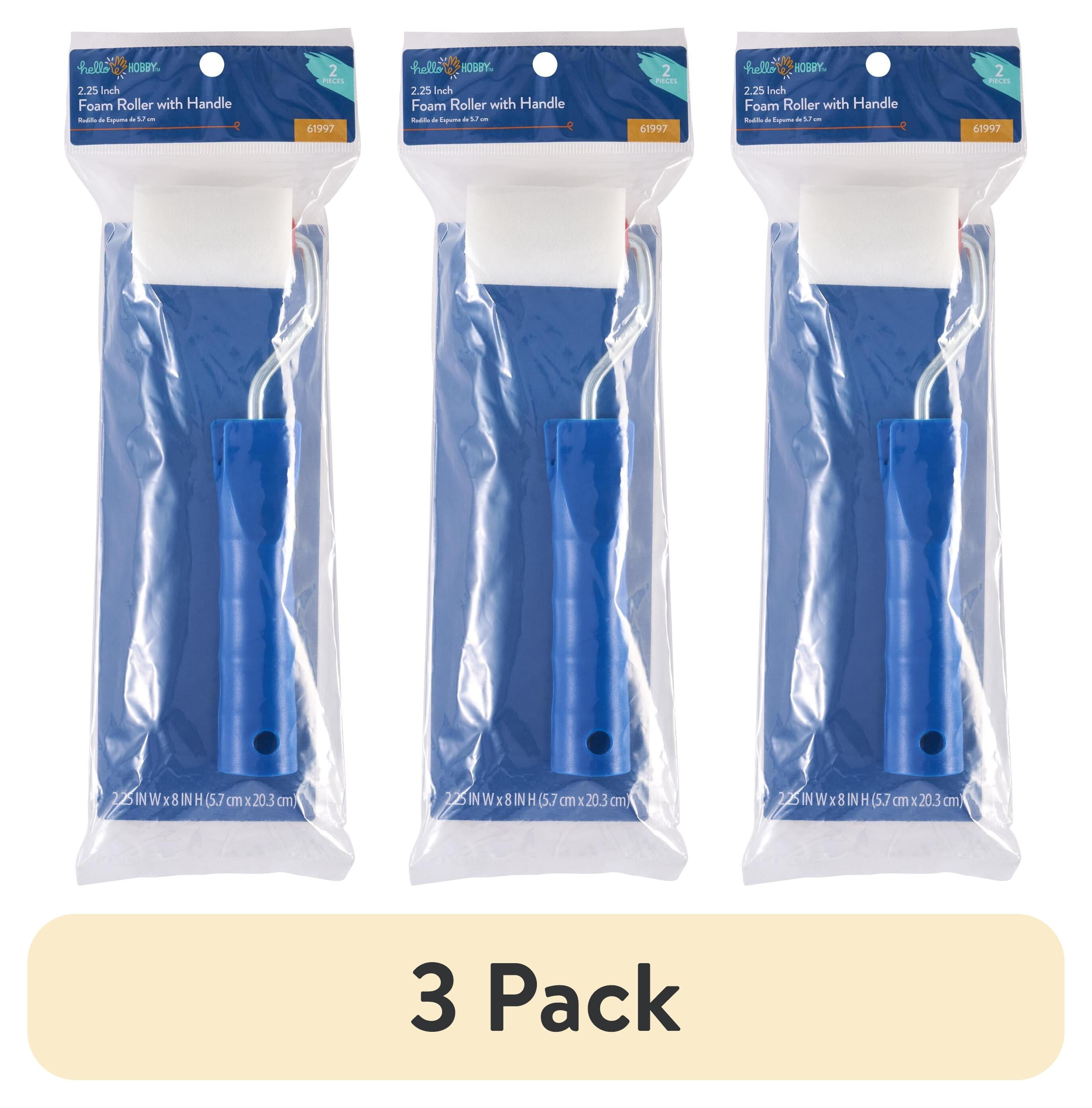 (3 pack) Hello Hobby 2 Piece Foam Paint Brush Set with Handle, 2.25"