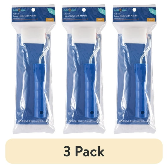 (3 pack) Hello Hobby 2 Pc Foam Paint Brush Set with Handle, 2.25"