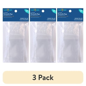 (3 pack) Hello Hobby 2" x 3" Reclosable Plastic Bags 100-Pack – Small Clear Zip Bags for Jewelry Making & Craft Storage