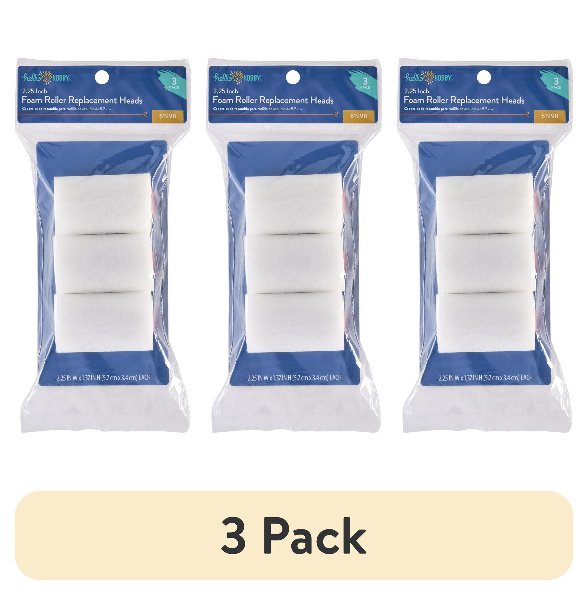 (3 pack) Hello Hobby Foam Roller Replacement Heads for Painting, 2.25", 3 Count