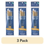 (3 pack) Hello Hobby 4 Piece Angle Synthetic Bristle Paint Brush Set with Soft Grip