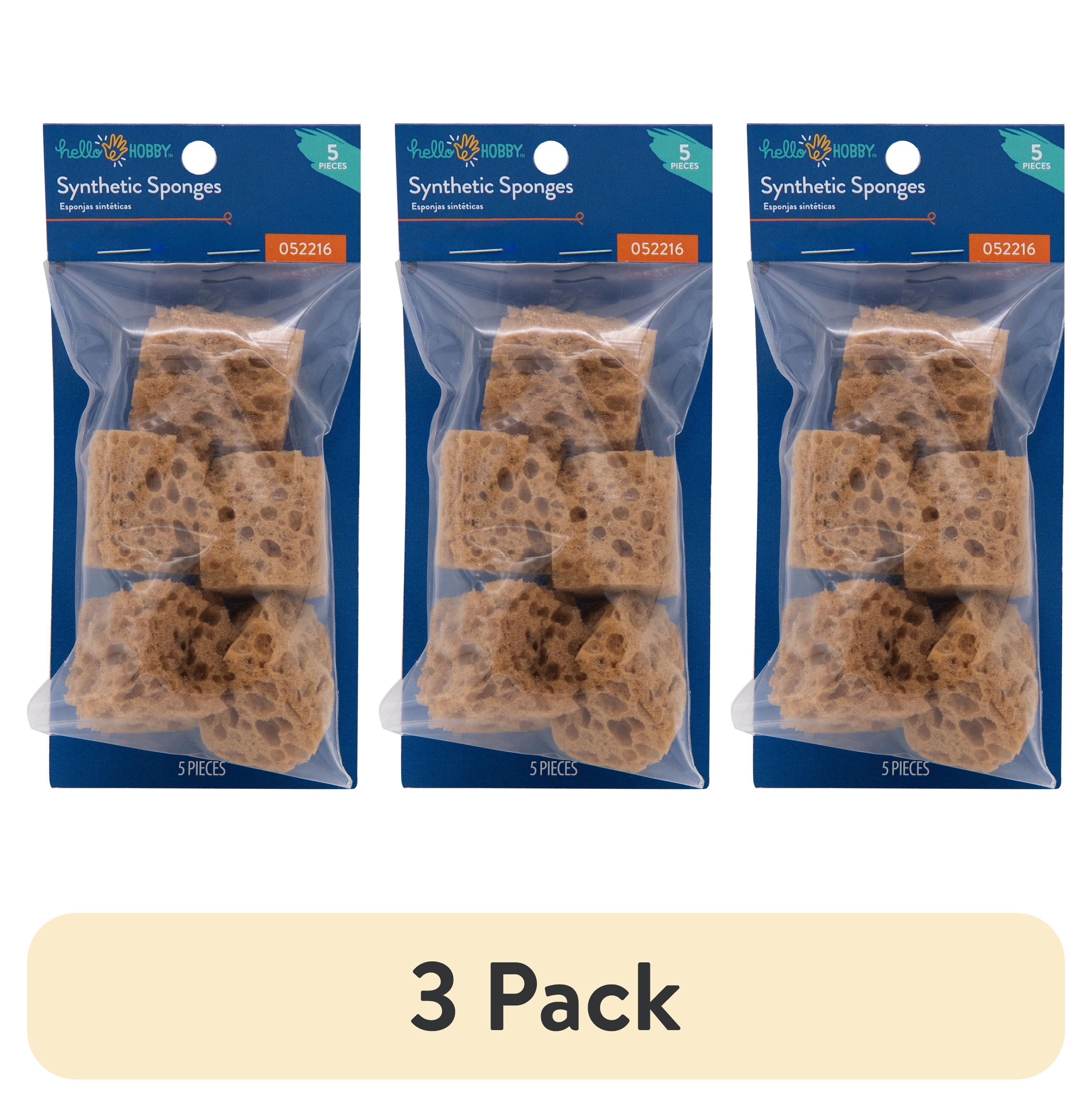 (3 pack) Hello Hobby 5 Pack Synthetic 1" Craft Brown Sponges