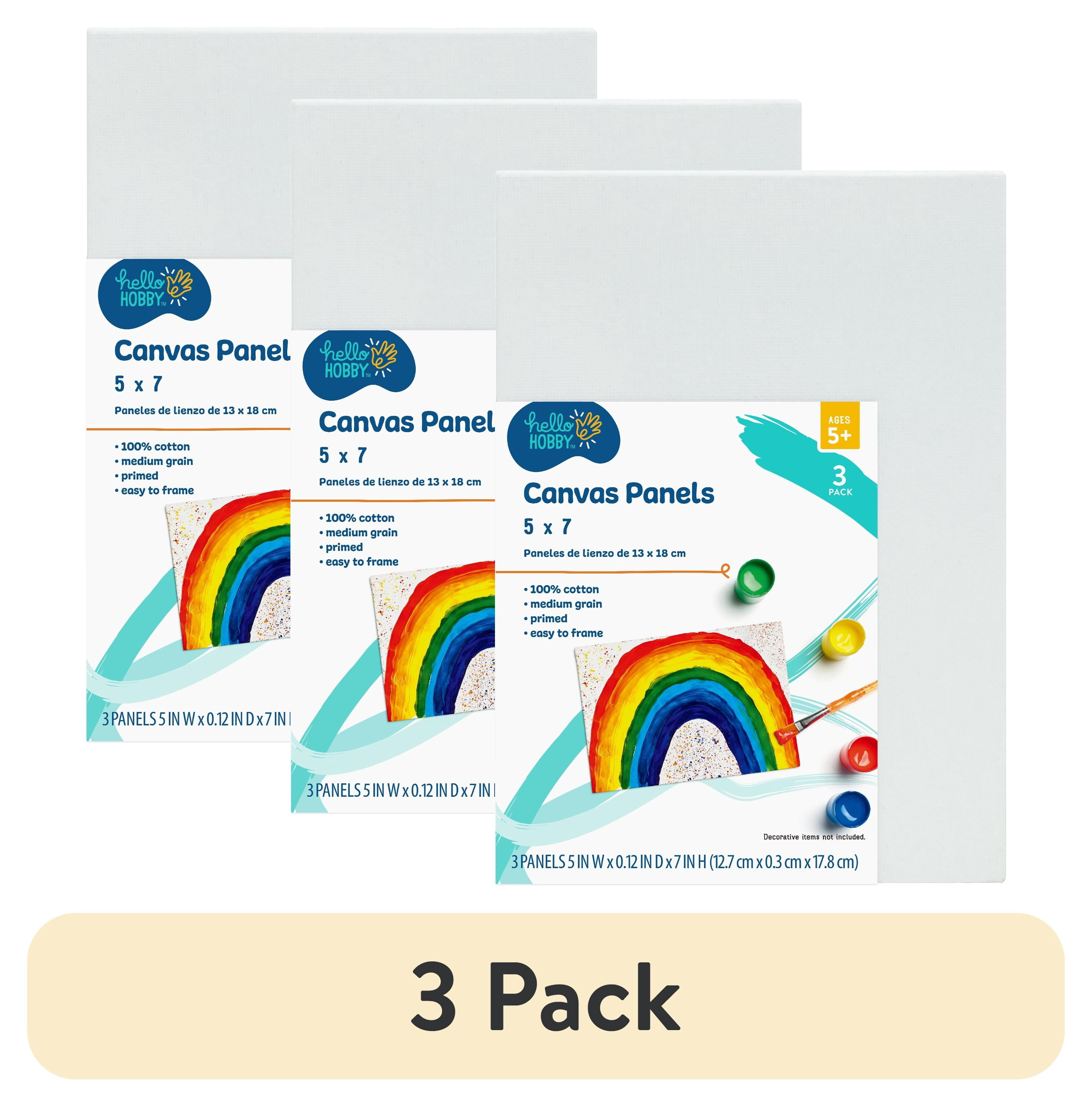 (3 pack) Hello Hobby 5" x 7" Panel Canvas, 3 Count