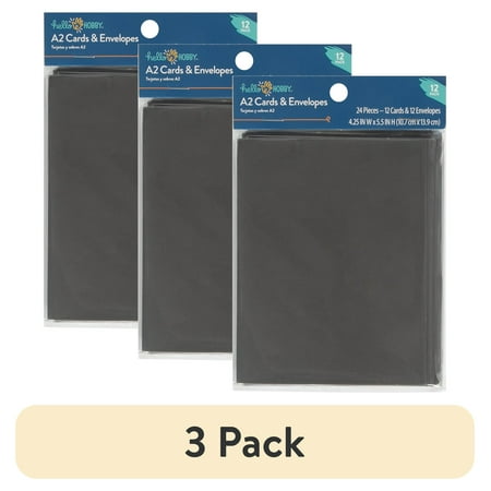 (3 pack) Hello Hobby A2 Blank All Occasion Greeting Cards, with Envelopes 4.25" x 5.5" (12 Count)