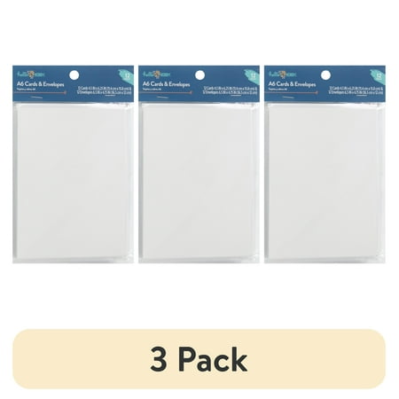 (3 pack) Hello Hobby A6 Blank All Occasion Greeting Cards, with Envelopes 4.25" x 6.25" (12 Count)