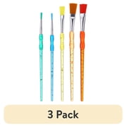 (3 pack) Hello Hobby Assorted Shape Synthetic Bristle Art Brushes (5 Pack), Age Group 3+
