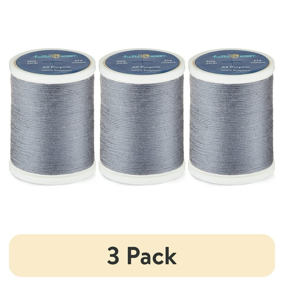 (3 pack) Hello Hobby Bluish Gray All Purpose Thread