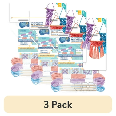 (3 pack) Hello Hobby Create Your Own Macrame, Craft Kit for Kids