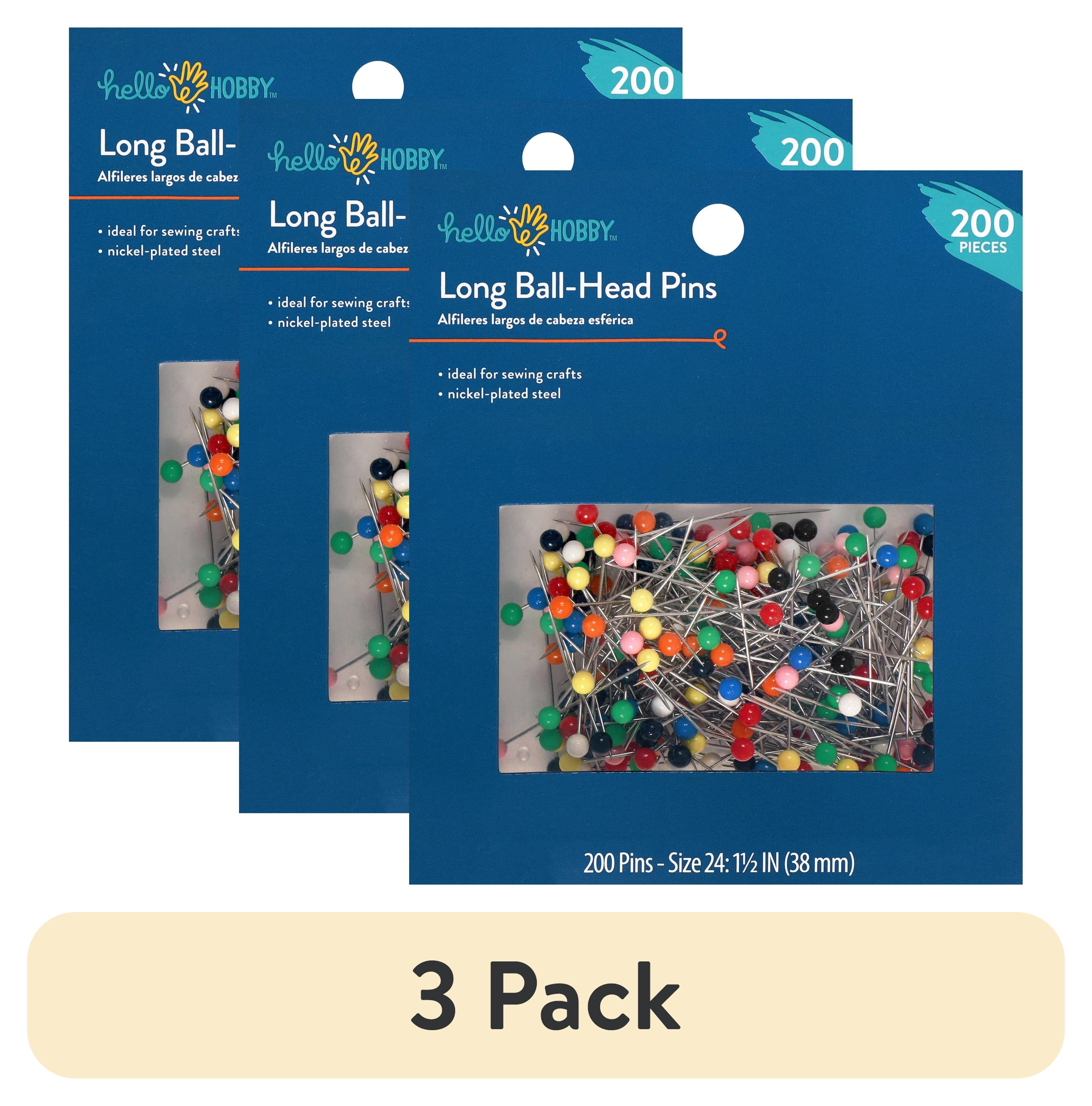(3 pack) Hello Hobby Long Ball-Head Pins, Size 24, 200 count - Walmart.com
