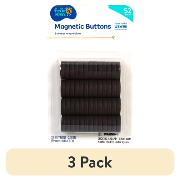 (3 pack) Hello Hobby Magnetic Buttons, 52-Pack