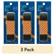 (3 pack) Hello Hobby Non-Roll Elastic, 1" x 1 yd, Black