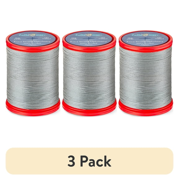 (3 pack) Hello Hobby Old Gray 100% Bonded Nylon Thread, 150 Yards
