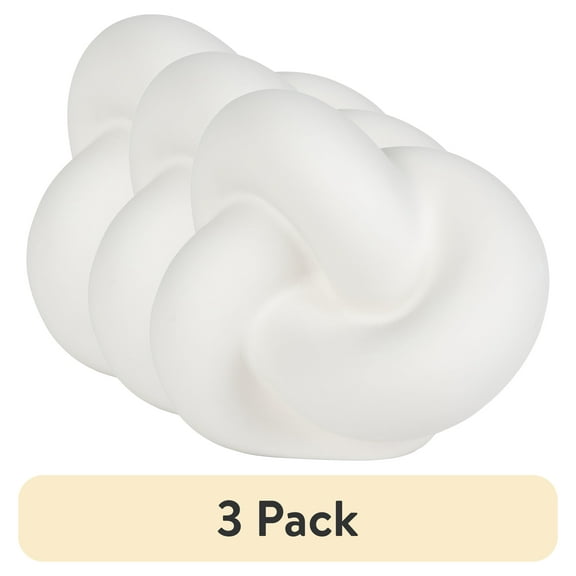(3 pack) Hello Hobby Paintable Base Knot, White Ceramic 5"