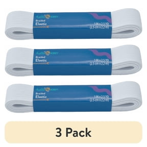 (3 pack) Hello Hobby White Braided Elastic 1-Inch x 2.5-Yards for Sewing & Craft