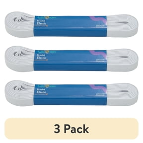 (3 pack) Hello Hobby 1/2-Inch White Sewing & Craft Braid Elastic 4.5-Yard
