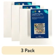 (3 pack) Hello Hobby Pins Large Ballhead 75 Count with Assorted Colors, Size 24