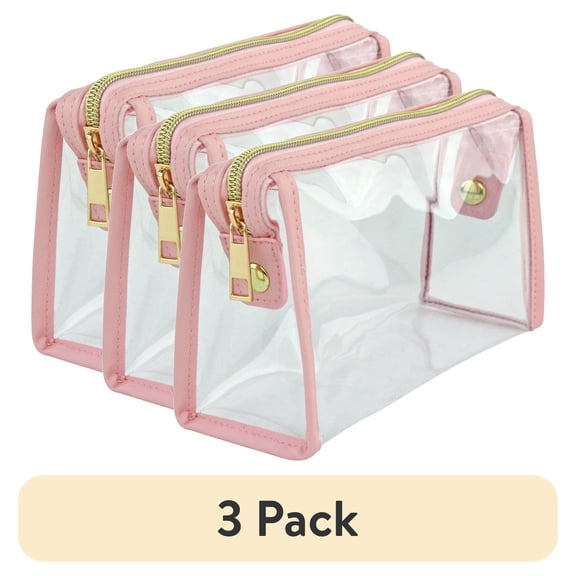 (3 pack) Hello Hobby Portable Craft and Hobby Storage Pouch, Pink Accents