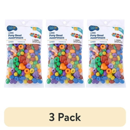 (3 pack) Hello Hobby Shaped Bead Mix, Multishaped, 175 Pieces, Beads for Jewelry Making and DIY Crafts