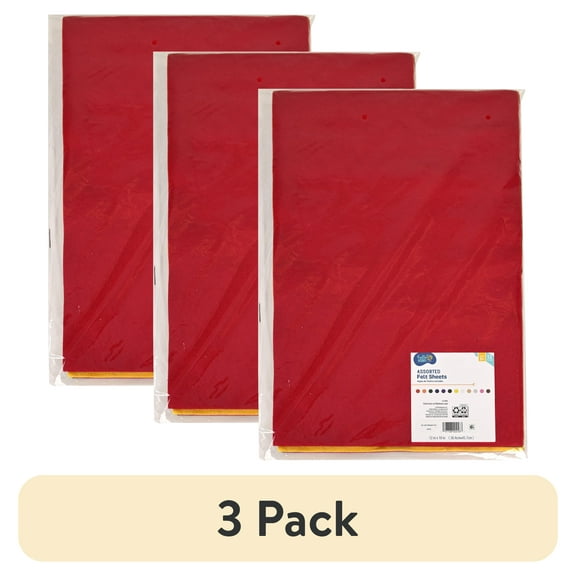 (3 pack) Hello Hobby Primary Multicolor Felt Sheets, 12 Pack for Sewing and Crafts