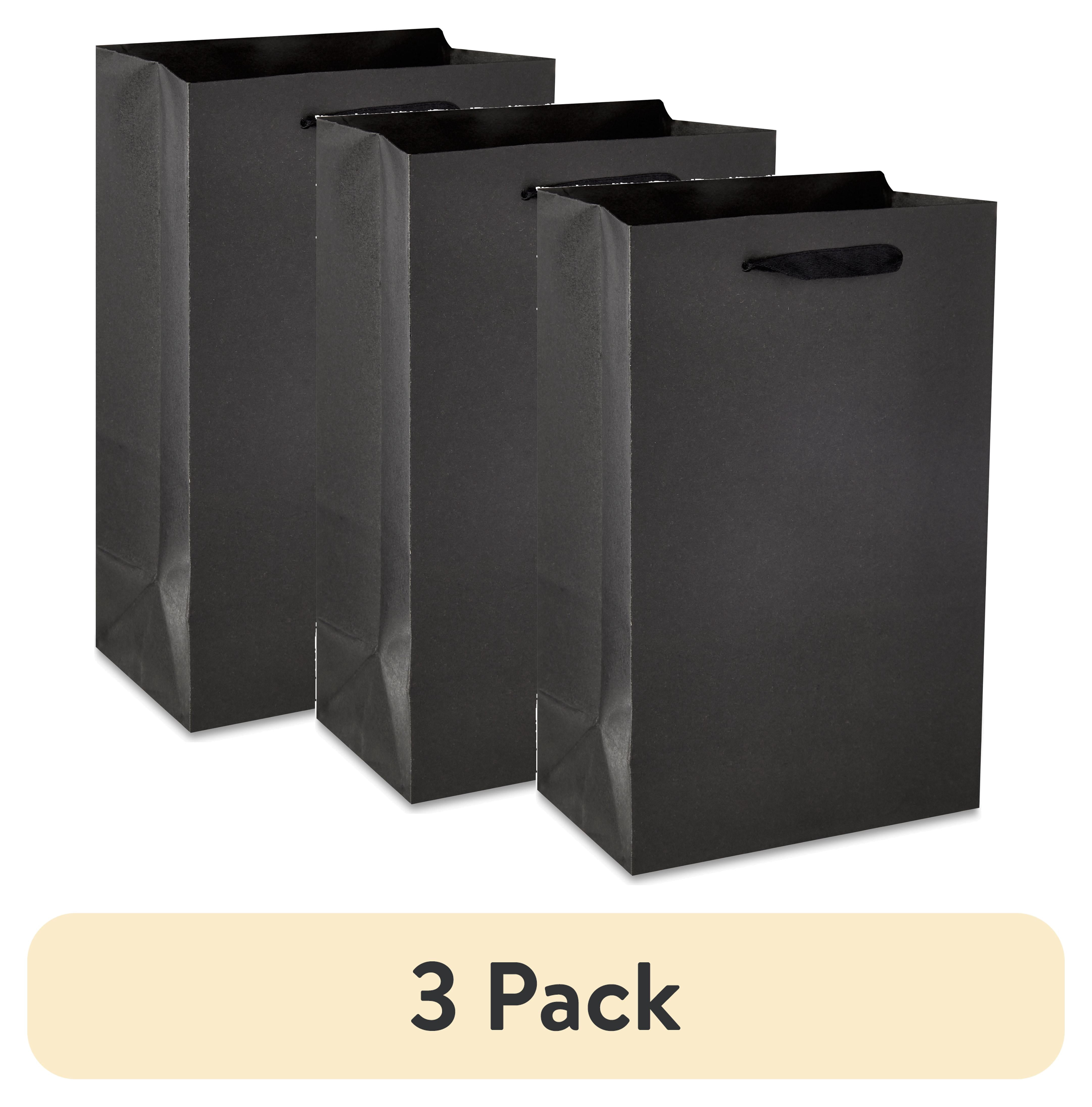 (3 pack) Hello Hobby Paper Gift Bags, Small, Black, 5.25" x 8.38", 10 Count