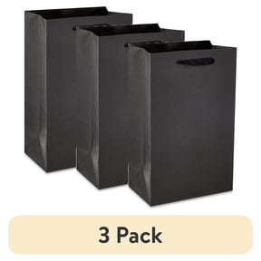 (3 pack) Hello Hobby Small Paper Gift Bags, Black, 5.25 in x 8.38 in, 10 Count