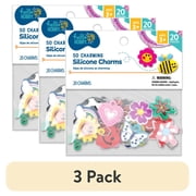 (3 pack) Hello Hobby Silicone Jewelry Charms for Bracelets, Necklaces, & Crafts, Cute Charms for Kids, 20 Pieces