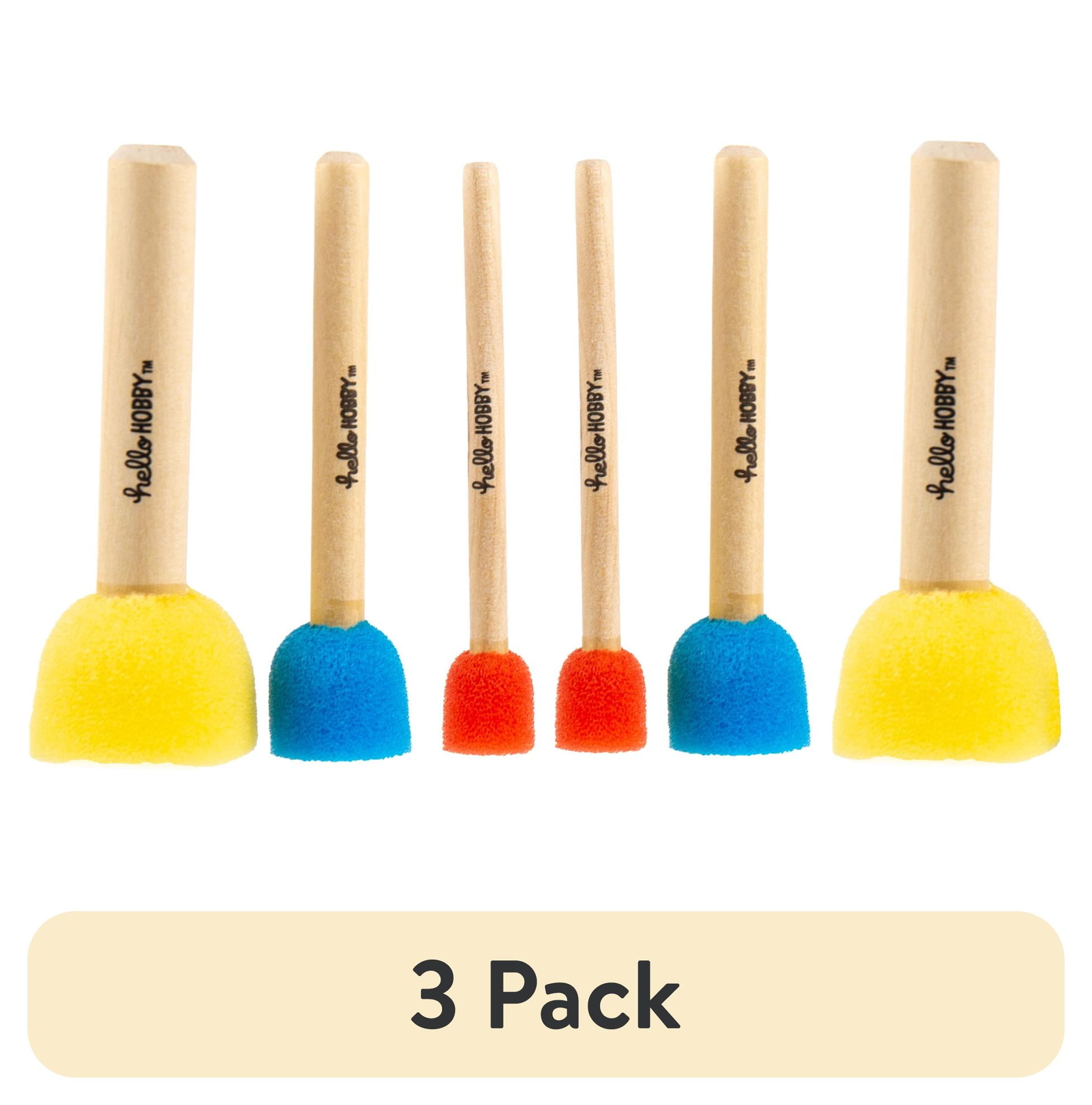 (3 pack) Hello Hobby Sponge Paint Dabbers, 6 Assorted Sponge Paint Brushes