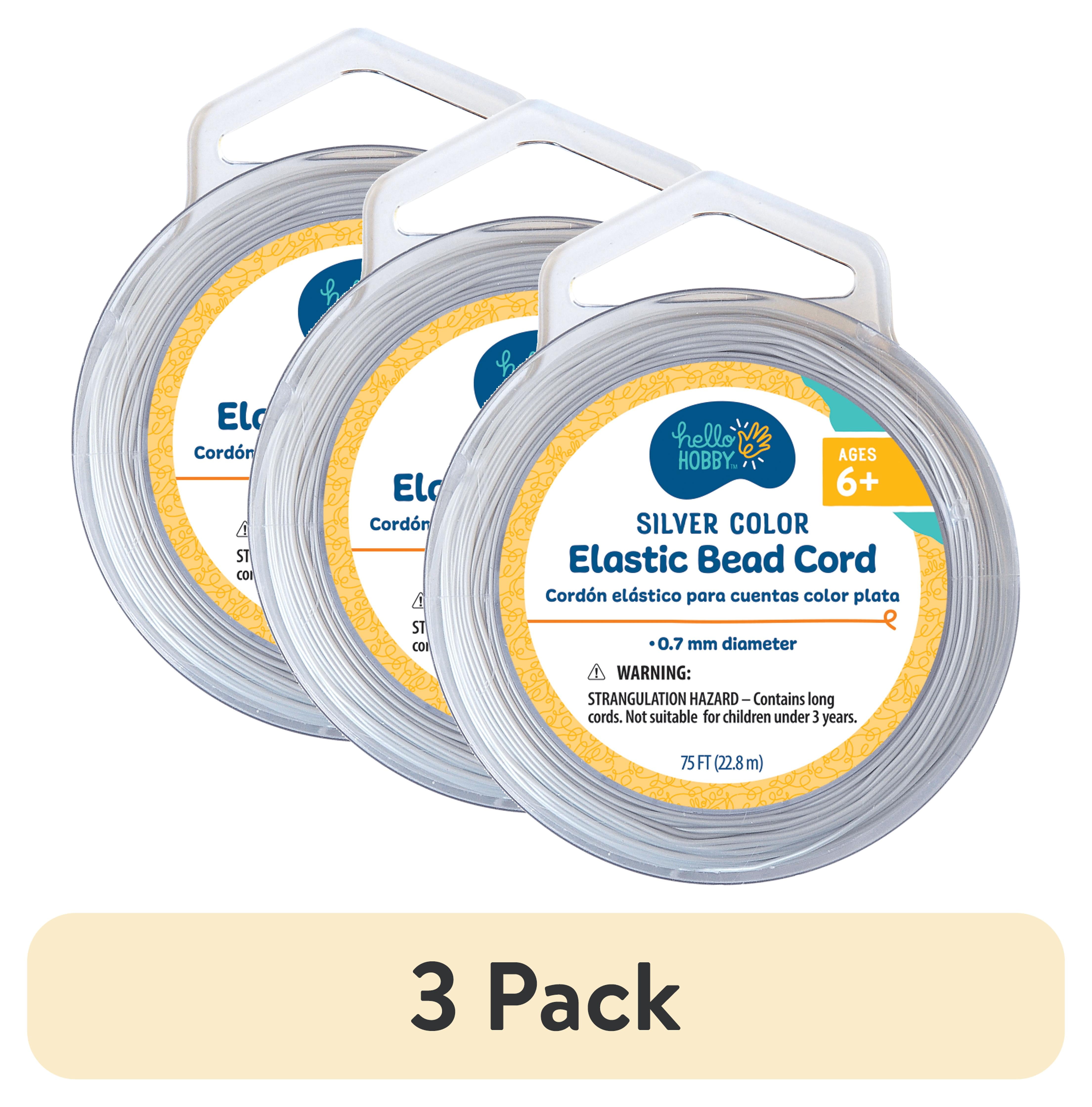 (3 pack) Hello Hobby Stretch Cord Silver 75ft