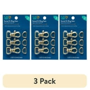 (3 pack) Hello Hobby Swivel Metal Hook & Loop D-Ring, Gold, 3 Piece Set