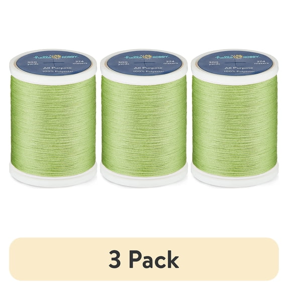 (3 pack) Hello Hobby Tangerine 100% Polyester All Purpose Thread, 300 Yards