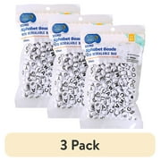 (3 pack) Hello Hobby - 10mm White Alphabet Beads with Black Letters - 360 Pieces - USHH119SVF073B