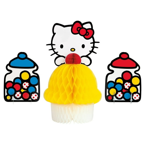 (3 pack) Hello Kitty & Friends Assorted Honeycomb Tissue Centerpieces, 3ct