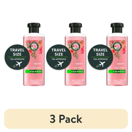 (3 pack) Herbal Essences Rose Hips Smooth Shampoo, All Hair Types, 3.38 fl oz Travel Size