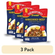 (3 pack) Hereford Fully Cooked Shredded Beef with Beef Broth, 7 oz (Shelf Stable)