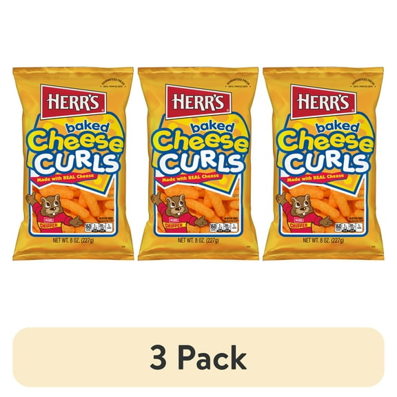 (3 pack) Herr's Baked Cheese Curls, 8 oz