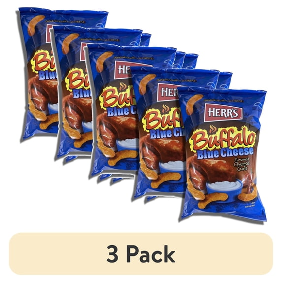 (3 pack) Herr's Buffalo Blue Cheese Curls | Curated by 3 Bag Value Pack
