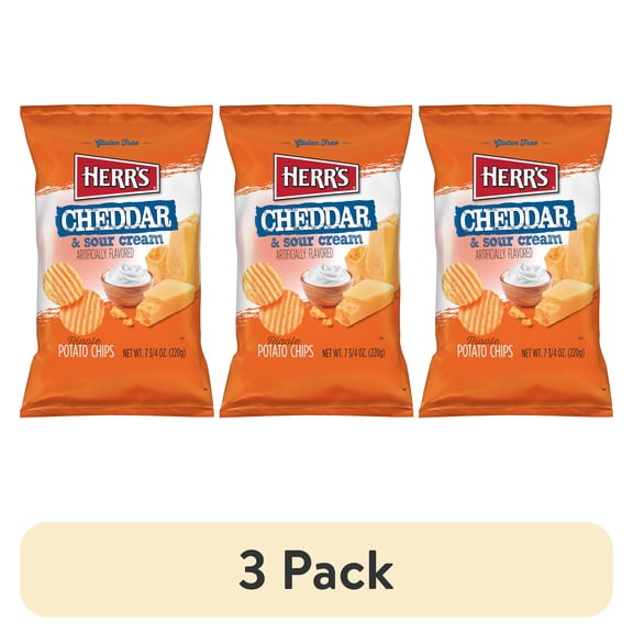 (3 pack) Herr's Cheddar & Sour Cream Potato Chips 7.75oz