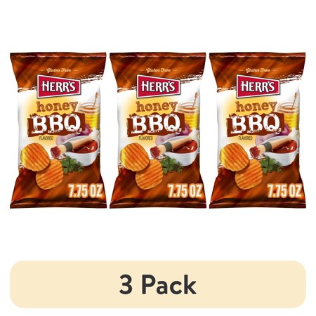 (3 pack) Herr's Honey Barbecue Potato Chips 7.75 oz