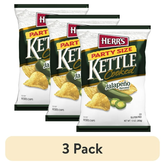 (3 pack) Herr's Jalapeno Kettle Chip 13oz