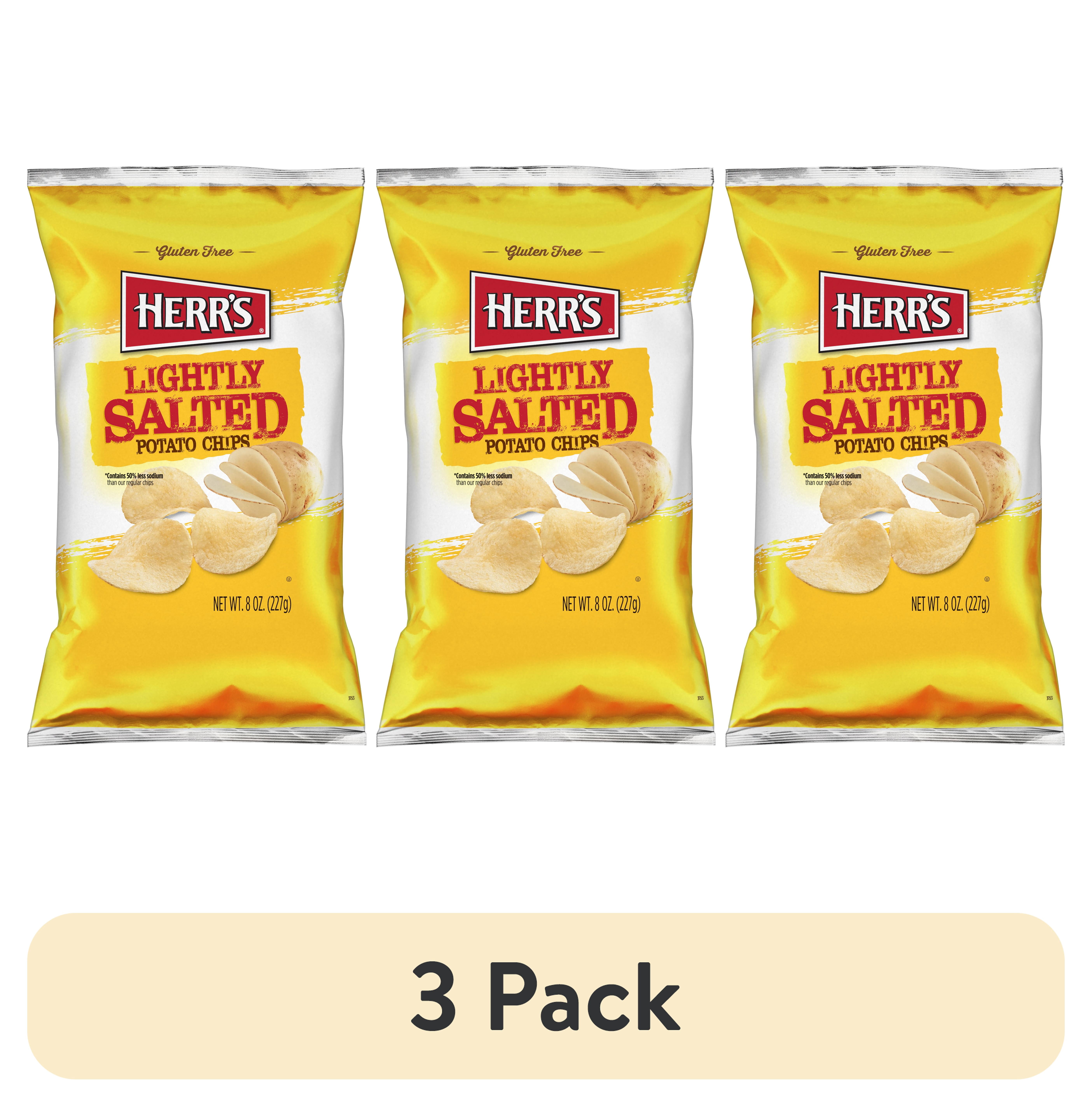 (3 pack) Herr's Lightly Salted Potato Chips 8oz