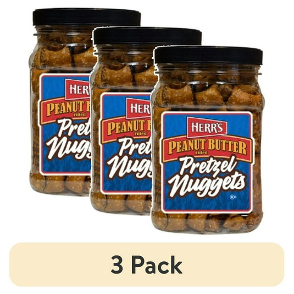 (3 pack) Herr's Peanut Butter Pretzel Nuggets 22 oz. Jug