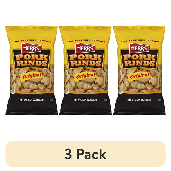 (3 pack) Herrs 3.75oz Original Pork Rinds