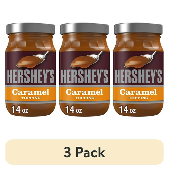 (3 pack) Hershey's Caramel Sauce Ice Cream Topping, Jar 14 oz