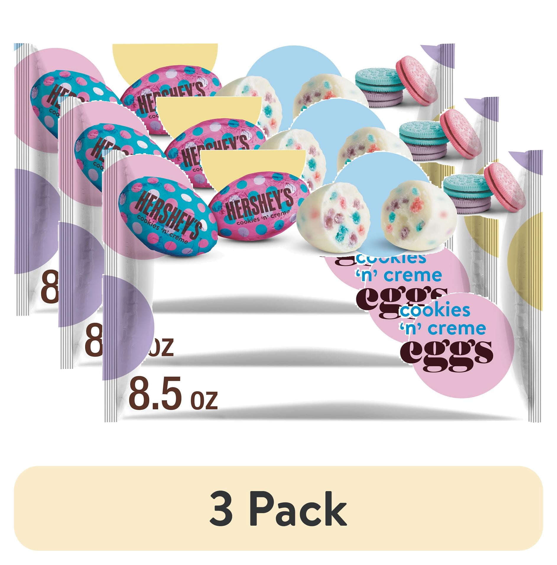 3 pack) Hershey`s Cookies 'n' Creme Polka Dot Eggs, Easter Candy
