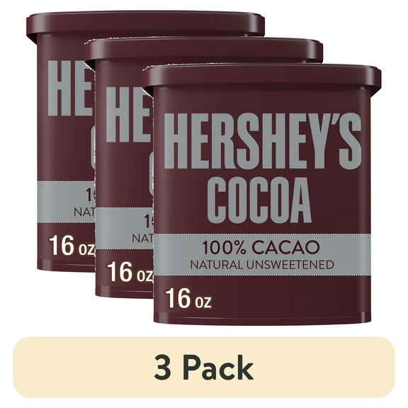 (3 pack) Hershey's Natural Unsweetened Cocoa Powder, Can 16 oz