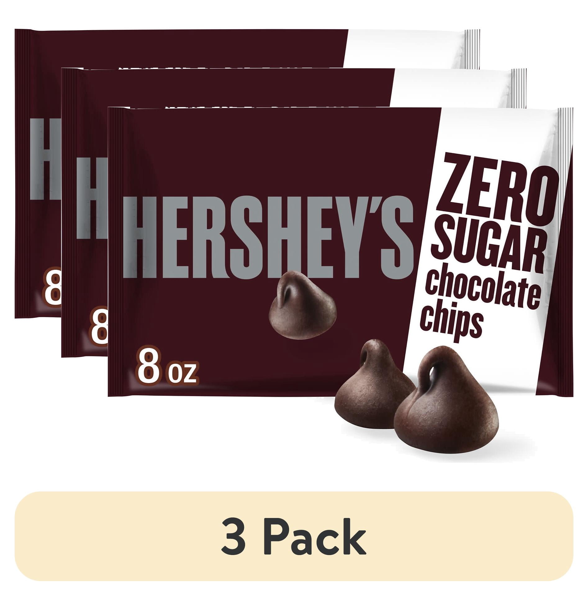 (3 pack) Hershey's Zero Sugar Chocolate Baking Chips, Bag 8 oz