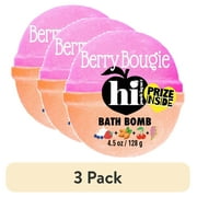 (3 pack) Hi Peach Layne Berry Bougie Hot Pink and Peach Bath Bomb with Prize, 4.5 oz.