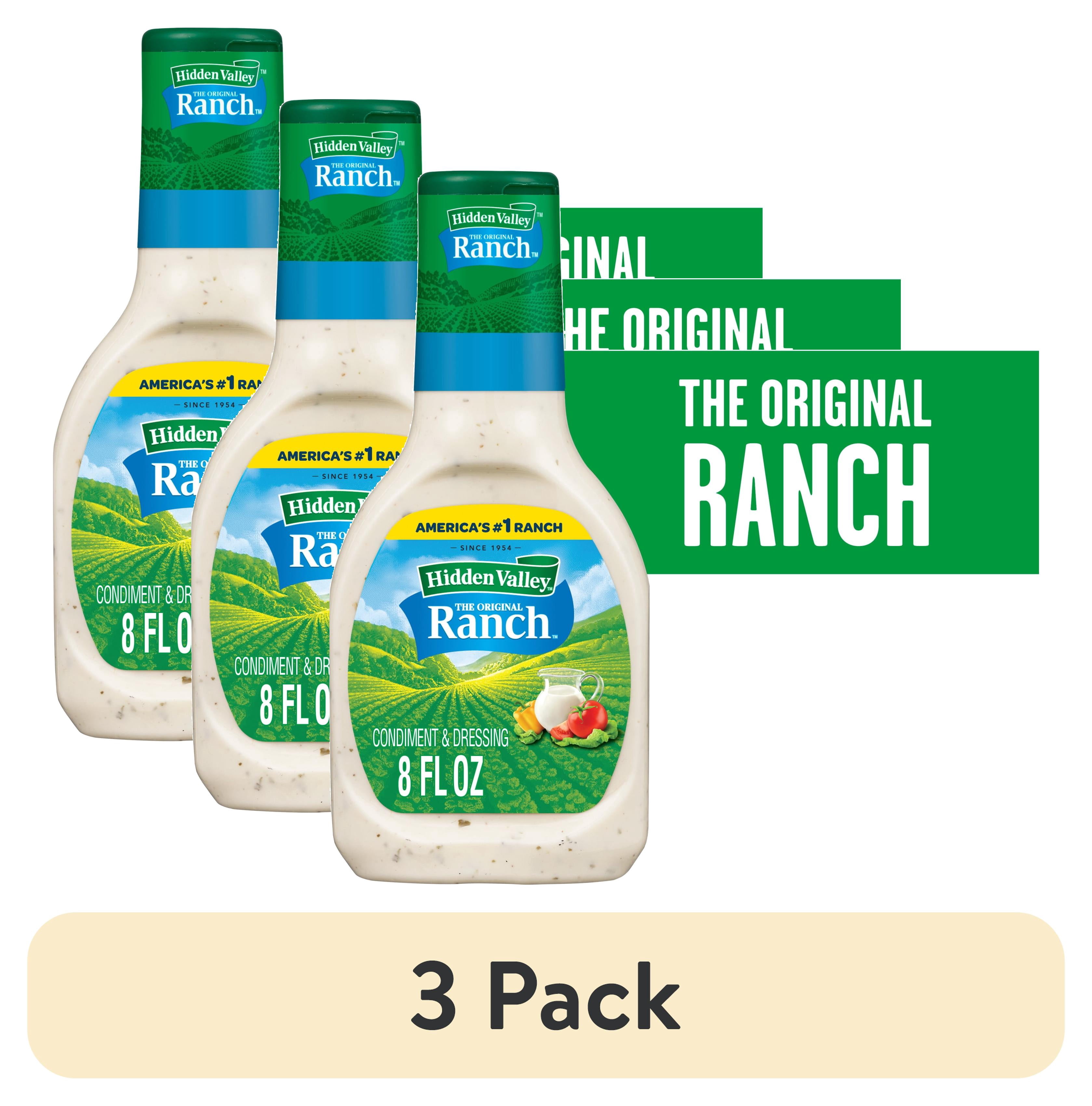 Walmart Ranch (3 pack) Hidden Valley Original Ranch Salad Dressing & Condiment, 8 fl ...