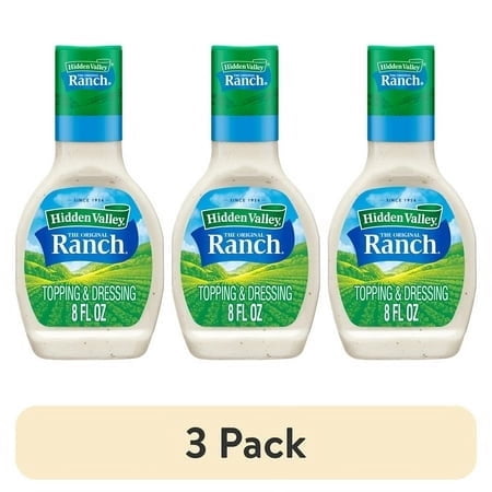 (3 pack) (3 pack) Hidden Valley Gluten Free Original Ranch Salad Dressing and Topping, 8 fl oz