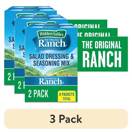 (3 pack) Hidden Valley Original Ranch Salad Dressing & Seasoning Mix, Bulk Food, 1 oz, 8 Packets